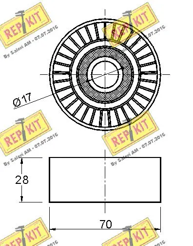 Deflection/Guide Pulley, V-ribbed belt