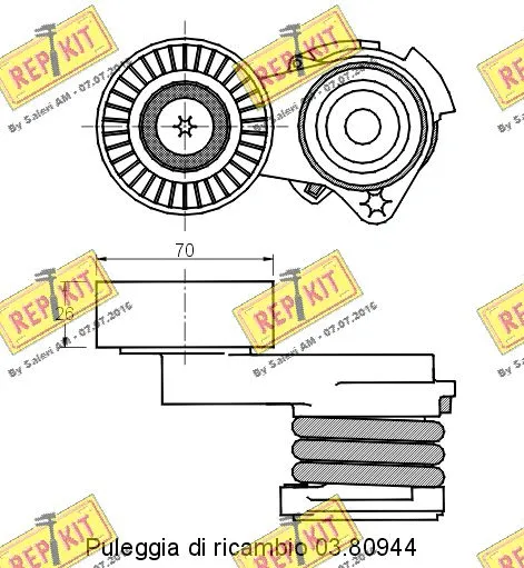 Belt Tensioner, V-ribbed belt