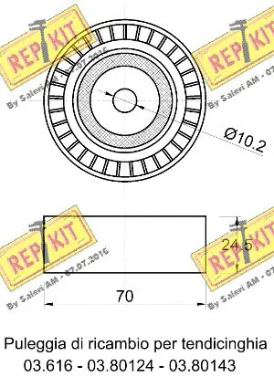 Deflection/Guide Pulley, V-ribbed belt
