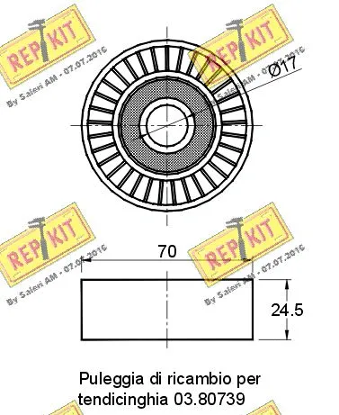 Deflection/Guide Pulley, V-ribbed belt