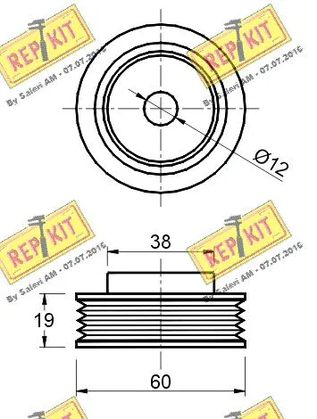 Deflection/Guide Pulley, V-ribbed belt