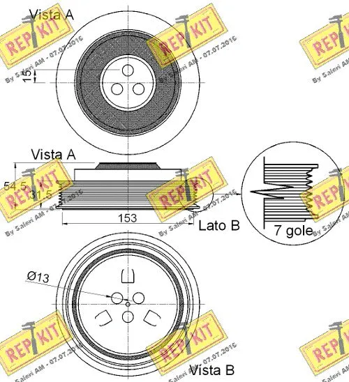 Belt Pulley, crankshaft