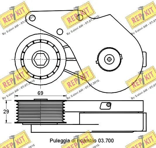 Belt Tensioner, V-ribbed belt