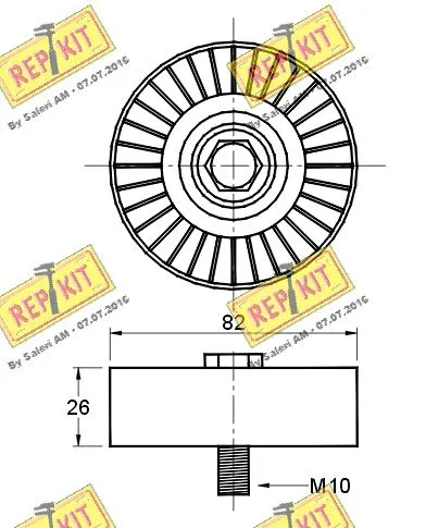 Deflection/Guide Pulley, V-ribbed belt