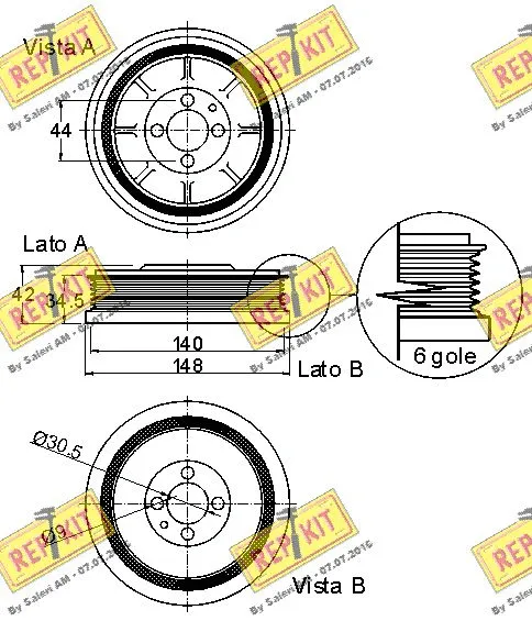 Belt Pulley, crankshaft