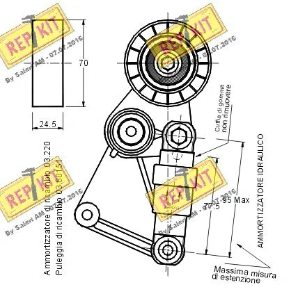 Belt Tensioner, V-ribbed belt
