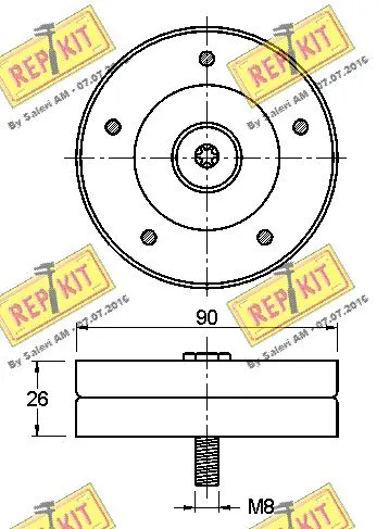 Deflection/Guide Pulley, V-ribbed belt