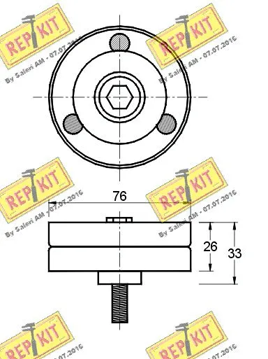 Deflection/Guide Pulley, V-ribbed belt