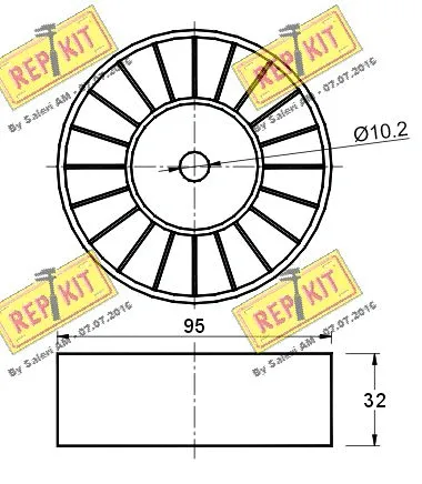 Deflection/Guide Pulley, V-ribbed belt