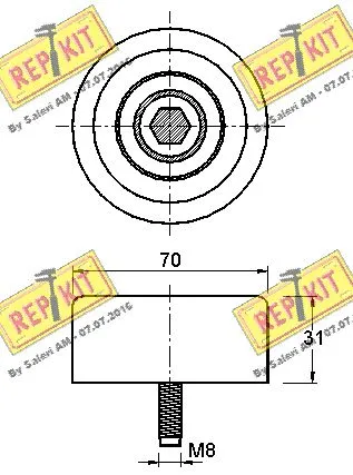 Deflection/Guide Pulley, V-ribbed belt