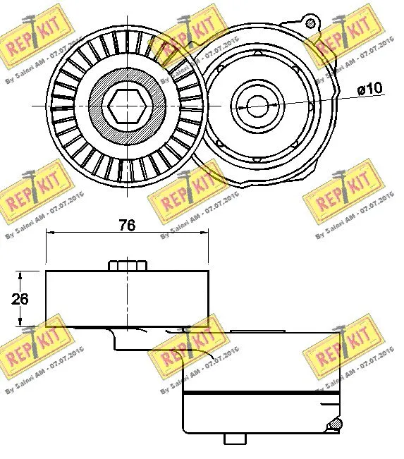 Belt Tensioner, V-ribbed belt