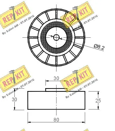 Deflection/Guide Pulley, V-ribbed belt