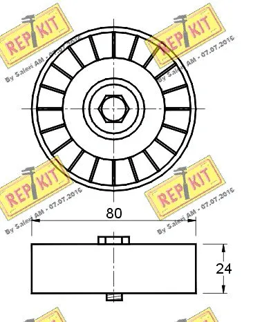 Deflection/Guide Pulley, V-ribbed belt