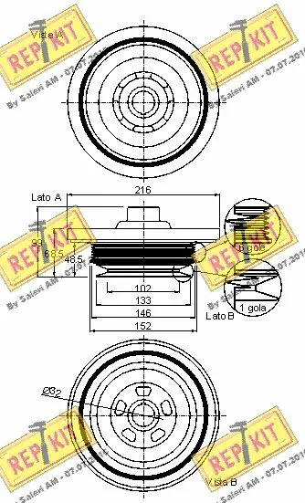 Belt Pulley, crankshaft