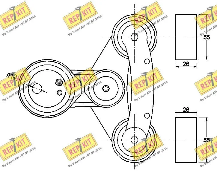 Belt Tensioner, V-ribbed belt