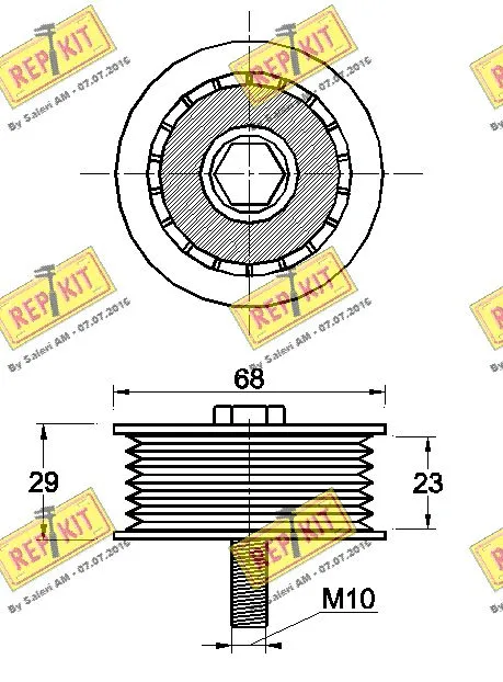 Deflection/Guide Pulley, V-ribbed belt