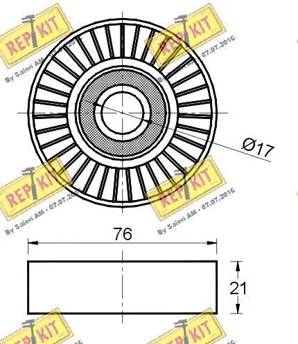 Deflection/Guide Pulley, V-ribbed belt