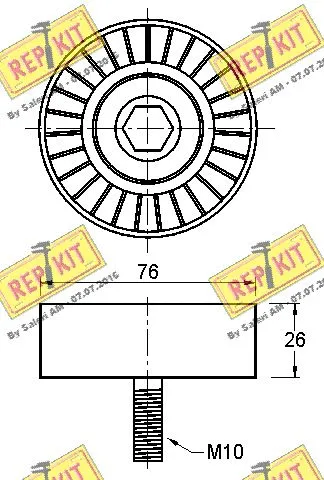 Deflection/Guide Pulley, V-ribbed belt
