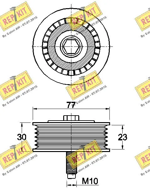 Deflection/Guide Pulley, V-ribbed belt