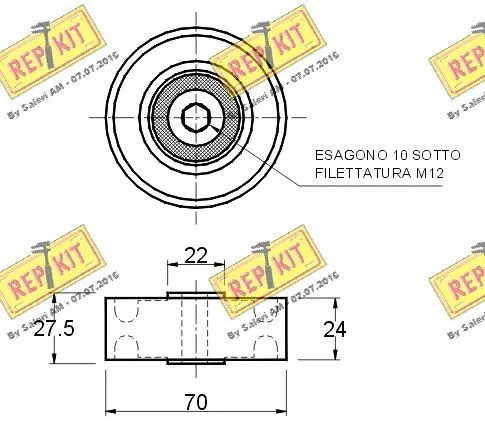 Deflection/Guide Pulley, V-ribbed belt