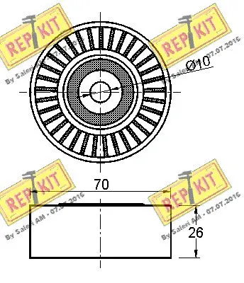 Deflection/Guide Pulley, V-ribbed belt