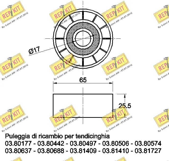 Deflection/Guide Pulley, V-ribbed belt
