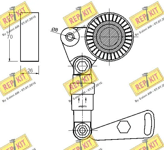 Deflection/Guide Pulley, V-ribbed belt