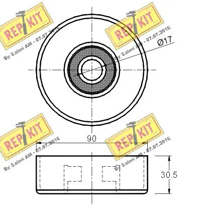 Deflection/Guide Pulley, V-ribbed belt