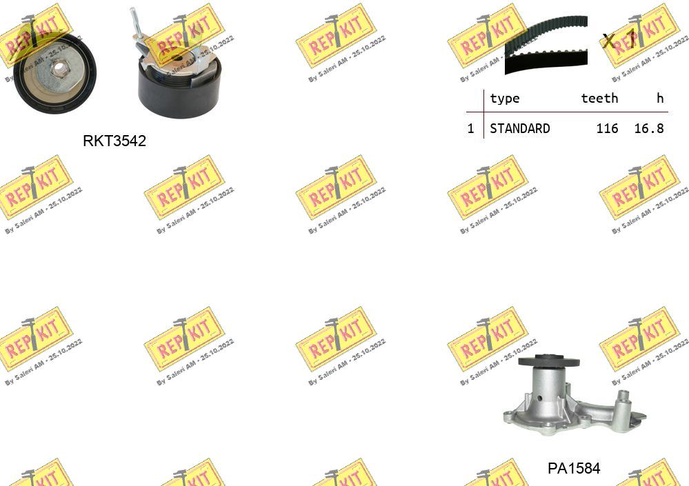 Water Pump & Timing Belt Kit (RKTK1295PA)