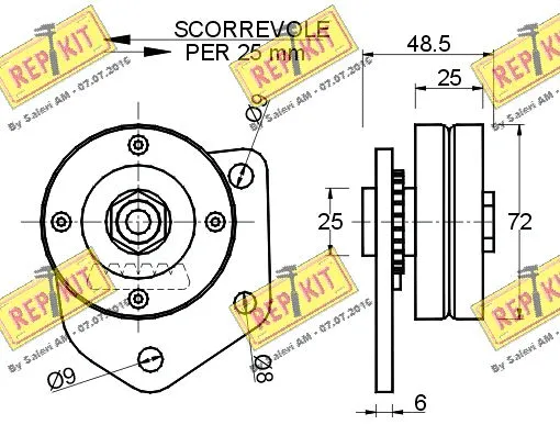 Deflection/Guide Pulley, V-ribbed belt