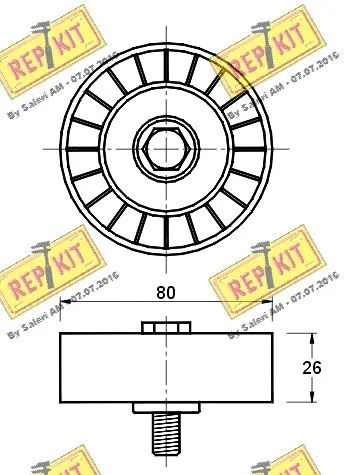 Deflection/Guide Pulley, V-ribbed belt