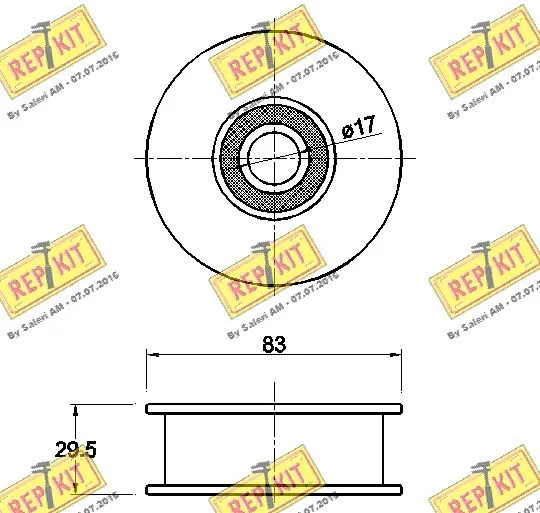 Deflection/Guide Pulley, V-ribbed belt