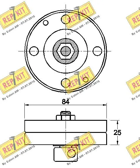 Deflection/Guide Pulley, V-ribbed belt