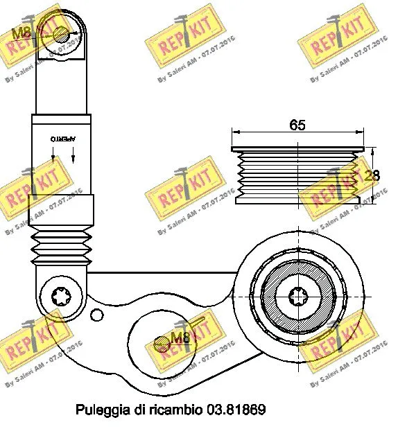 Belt Tensioner, V-ribbed belt