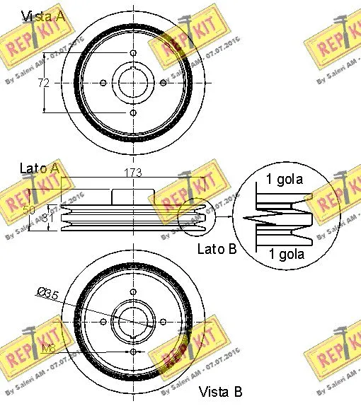 Belt Pulley, crankshaft