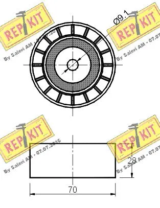 Deflection/Guide Pulley, V-ribbed belt