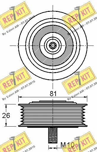 Deflection/Guide Pulley, V-ribbed belt