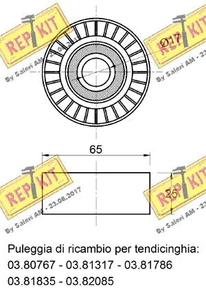 Deflection/Guide Pulley, V-ribbed belt