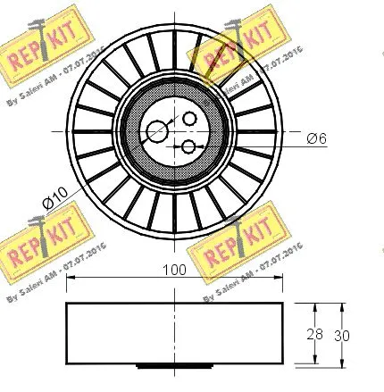 Deflection/Guide Pulley, V-ribbed belt
