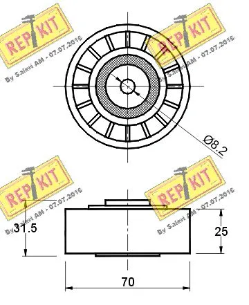 Deflection/Guide Pulley, V-ribbed belt