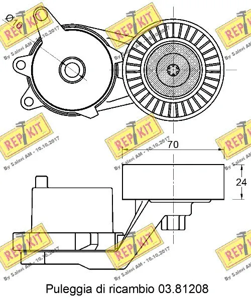 Tensioner Pulley, V-ribbed belt