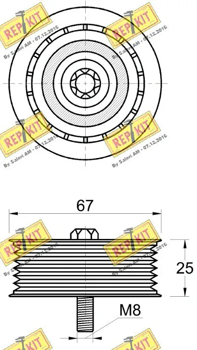 Deflection/Guide Pulley, V-ribbed belt