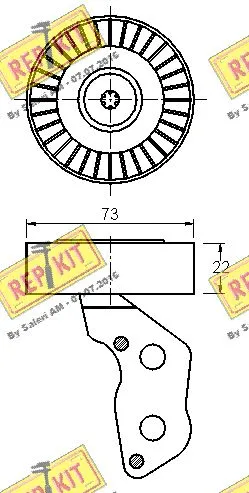 Deflection/Guide Pulley, V-ribbed belt