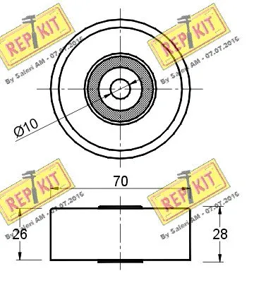 Deflection/Guide Pulley, V-ribbed belt