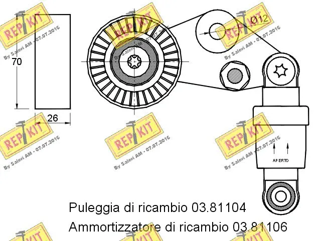 Belt Tensioner, V-ribbed belt