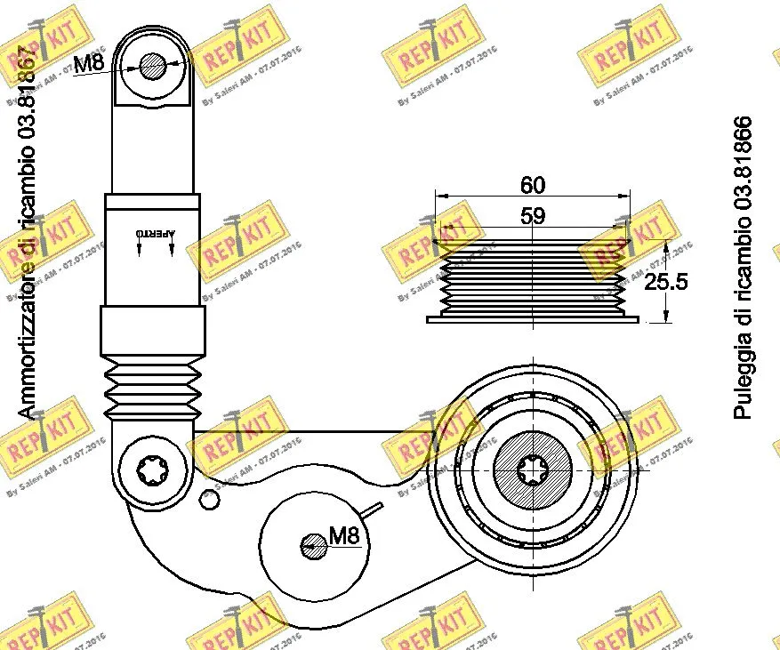 Belt Tensioner, V-ribbed belt