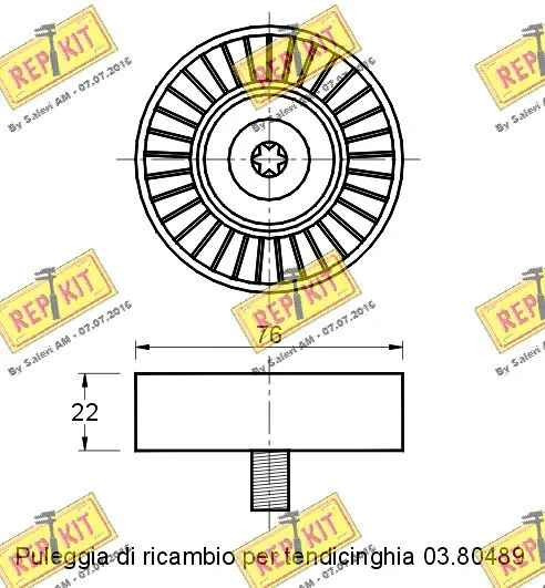 Deflection/Guide Pulley, V-ribbed belt