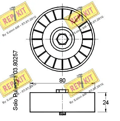 Deflection/Guide Pulley, V-ribbed belt