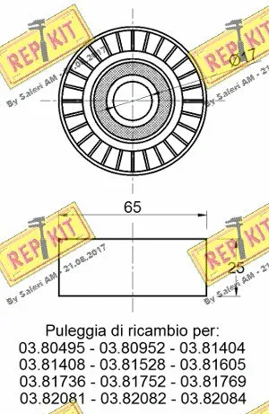 Deflection/Guide Pulley, V-ribbed belt