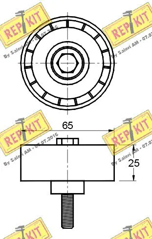 Deflection/Guide Pulley, V-ribbed belt